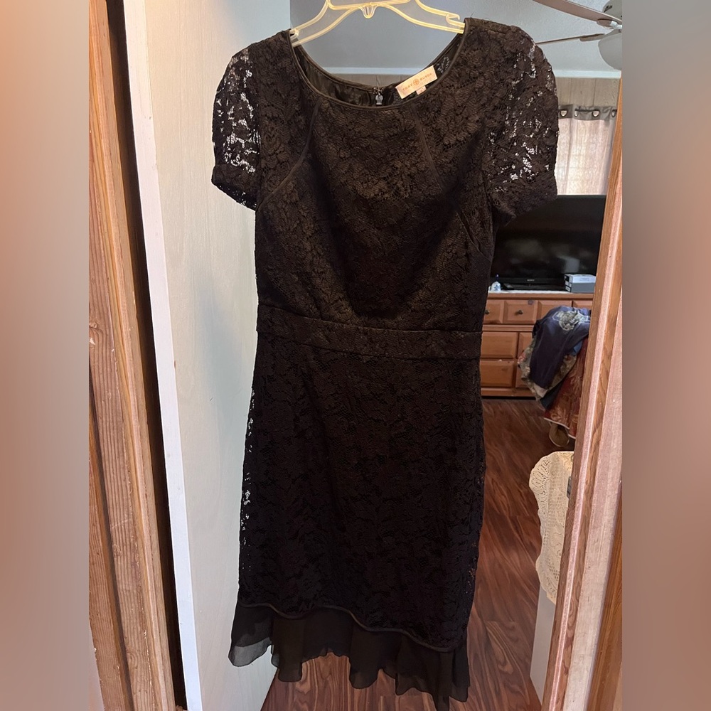 Tory Burch Black Sheath with Puff Sleeves